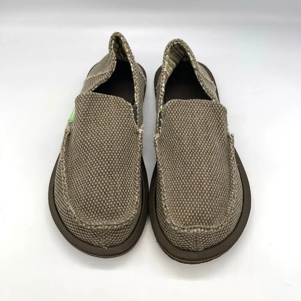 Sanuk Men's / Boys Vagabond Slip-on Canvas Loafers Size 6